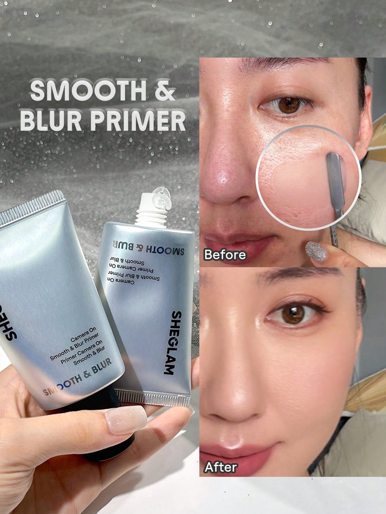 Sheglam camera on Smoth & blur primer