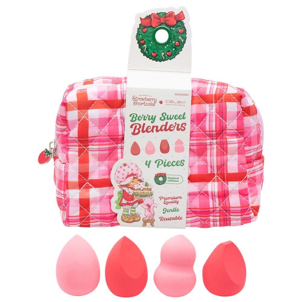 Cosmetiquera y set de 4 esponjitas Strawberry Shortcake