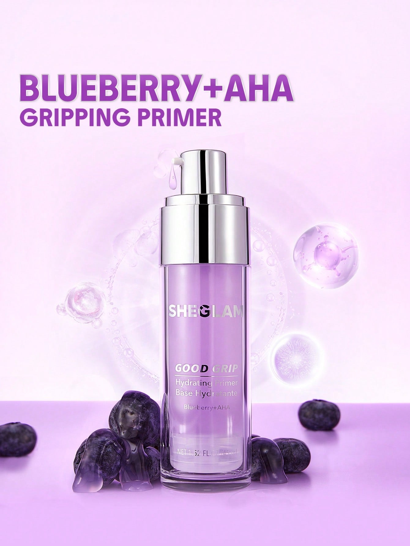 Sheglam blueberry+AHA gripping primer