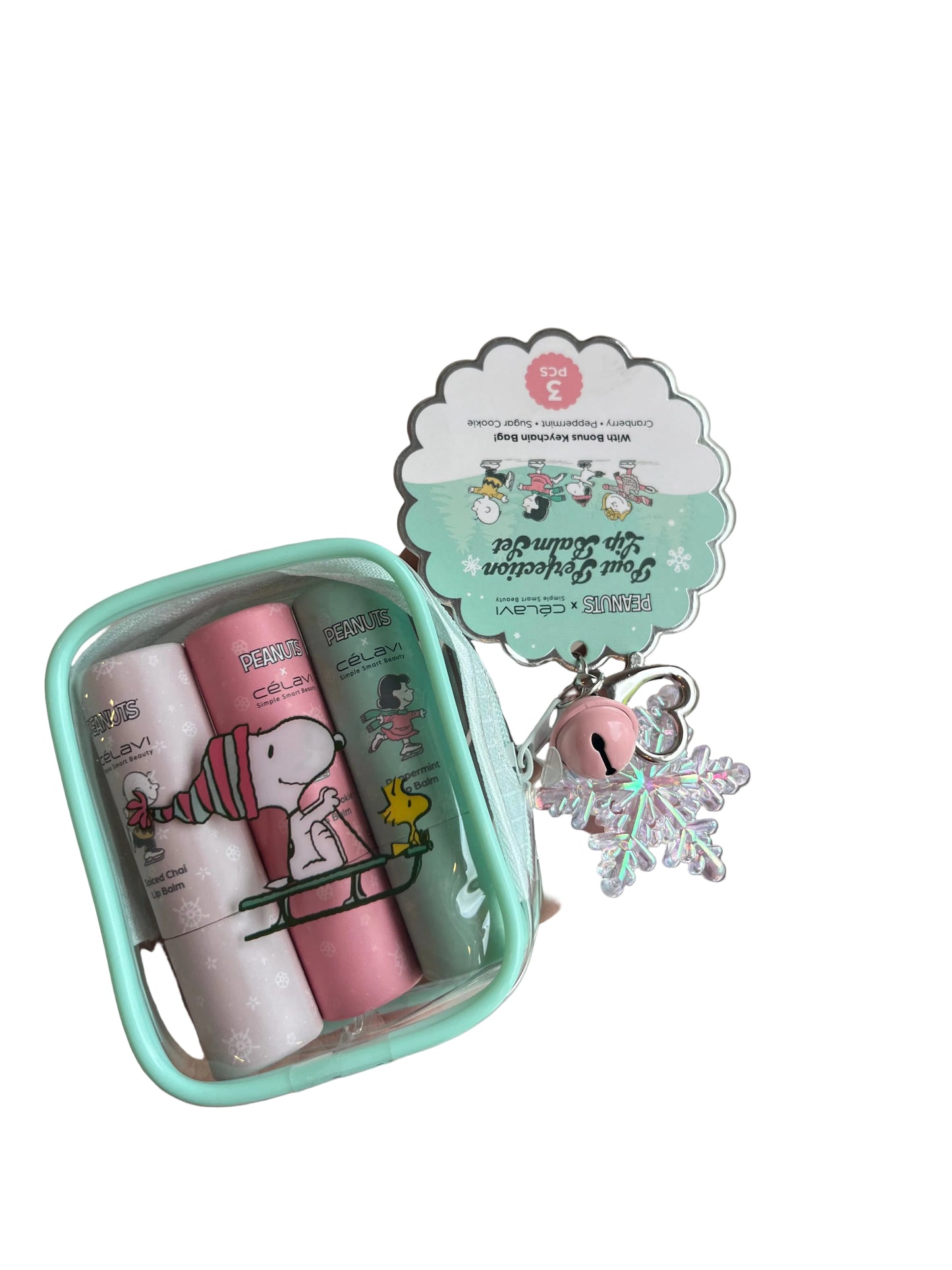 Set de bálsamos con llaverito Snoopy x Celavi