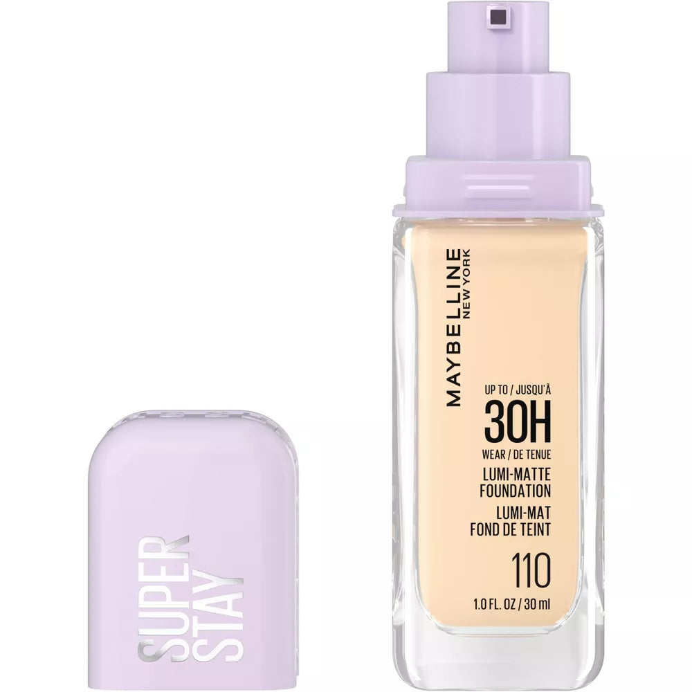 Maybelline Super Stay Lumi-Matte - Base de maquillaje ligera y construible de cobertura completa para hasta 30 horas de uso