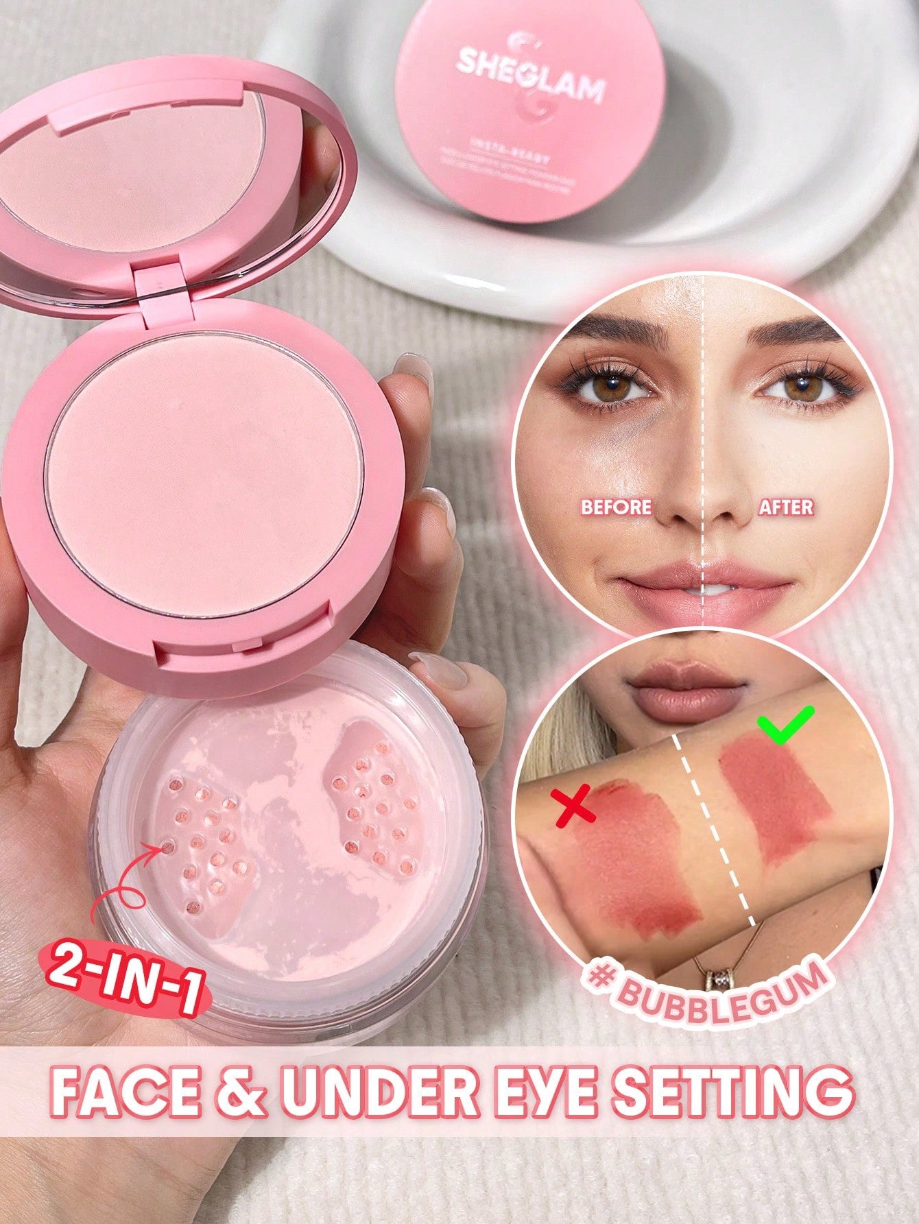 Sheglam insta-ready face & under eye setting powder duo