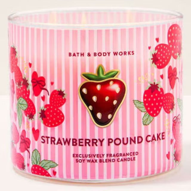Strawberry pound cake 3 wick candle