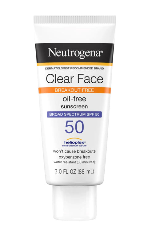 Filtro solar Neutrogena® Clear Face Liquid Lotion con FPS de amplio espectro 50, 3 Fl. oz