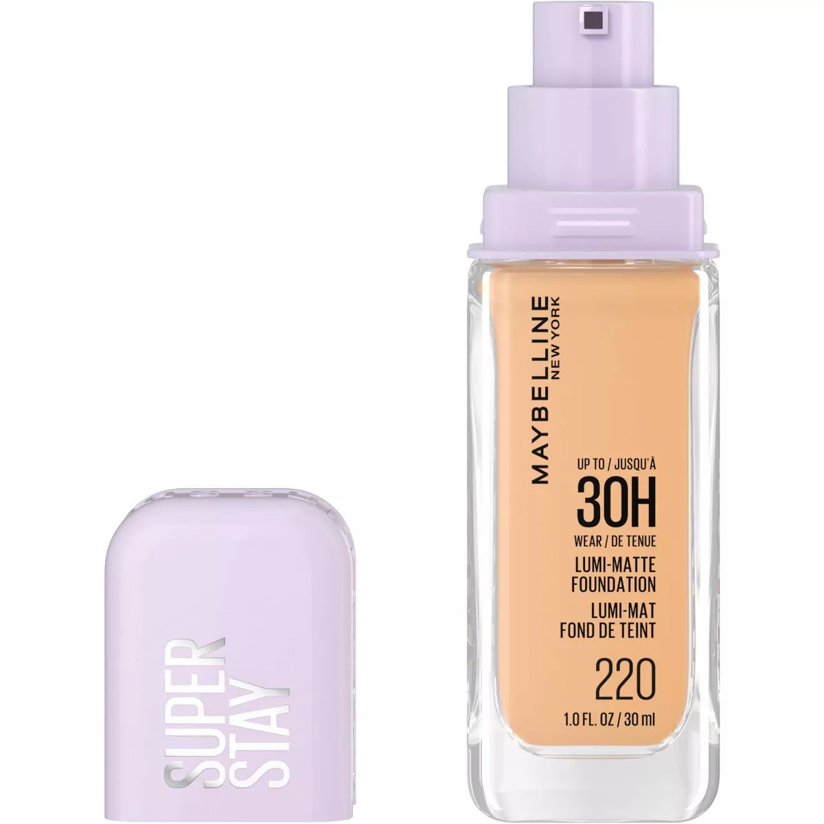 Maybelline Super Stay Lumi-Matte - Base de maquillaje ligera y construible de cobertura completa para hasta 30 horas de uso