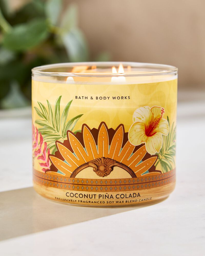 Coconut piña colada 3-wick candle