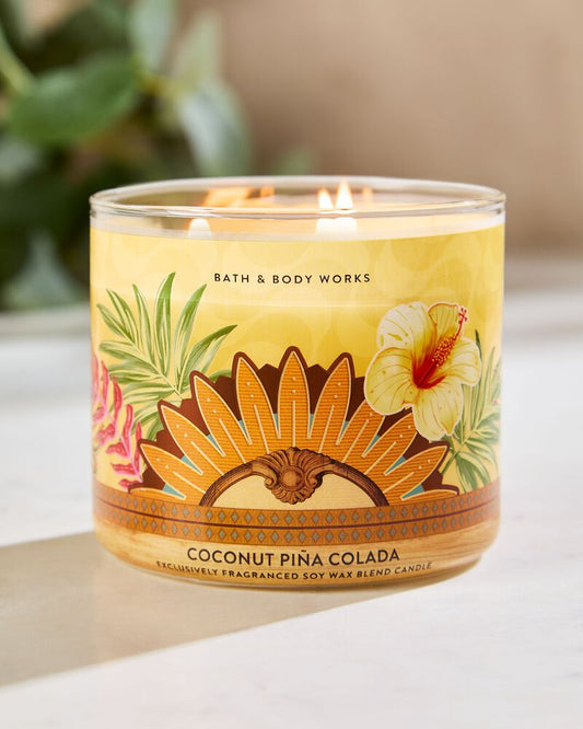Coconut piña colada 3-wick candle
